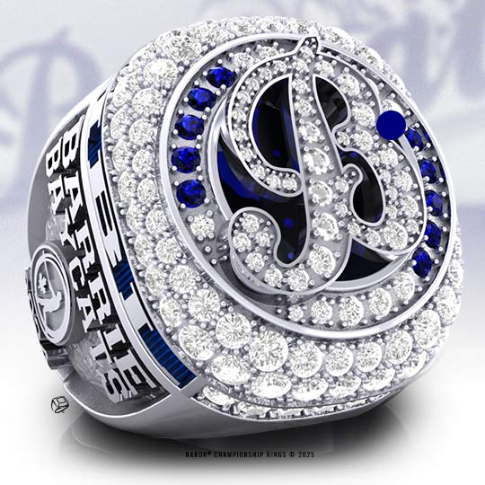 2024 Barrie Baycats IBL Dominico Cup Championship Ring Front-Baron Championship Rings