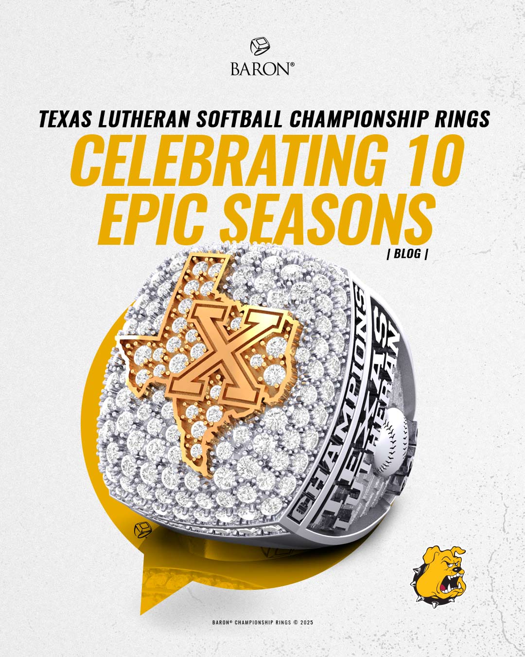Texas Lutheran University Softball Championship Story, Baron® Championship Rings