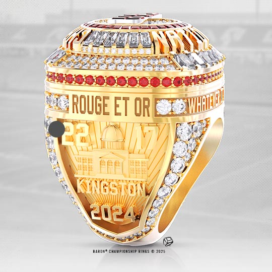 2024 Barrie Baycats IBL Dominico Cup Championship Ring Left Shoulder-Baron Championship Rings