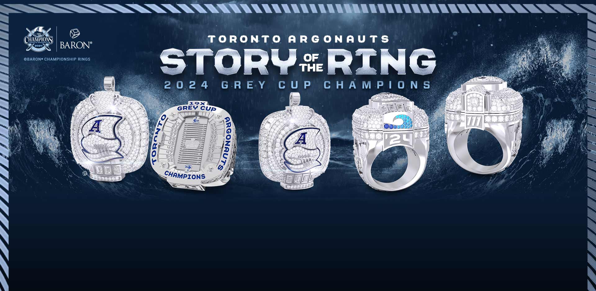 The Official Seattle Storm 2020 WNBA Championship Ring by Baron® Championship Rings green storm background