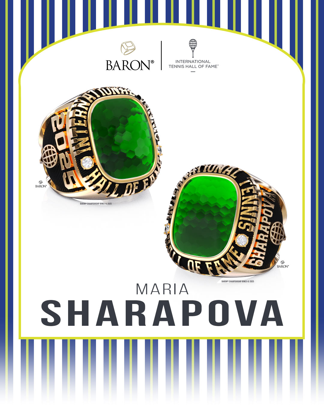 International Tennis Hall of Fame Class of 2025: Maria Sharapova-Baron® Championship Rings