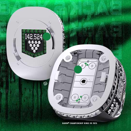 2024 Barrie Baycats IBL Dominico Cup Championship Ring Front-Baron Championship Rings
