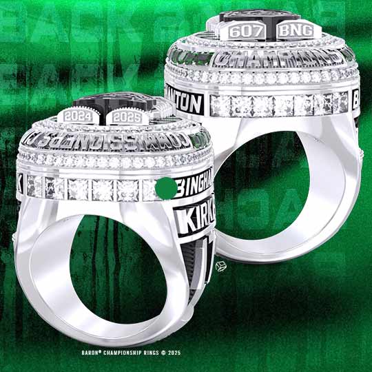 2024 Barrie Baycats IBL Dominico Cup Championship Ring Front-Baron Championship Rings