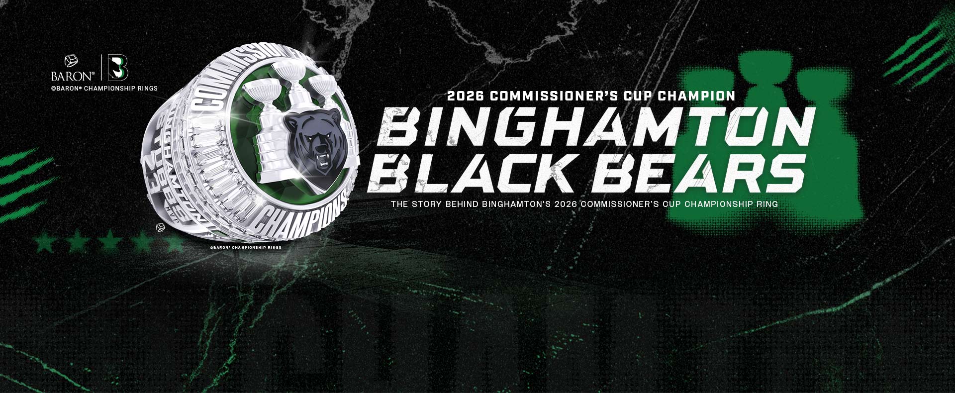The Official Seattle Storm 2020 WNBA Championship Ring by Baron® Championship Rings green storm background